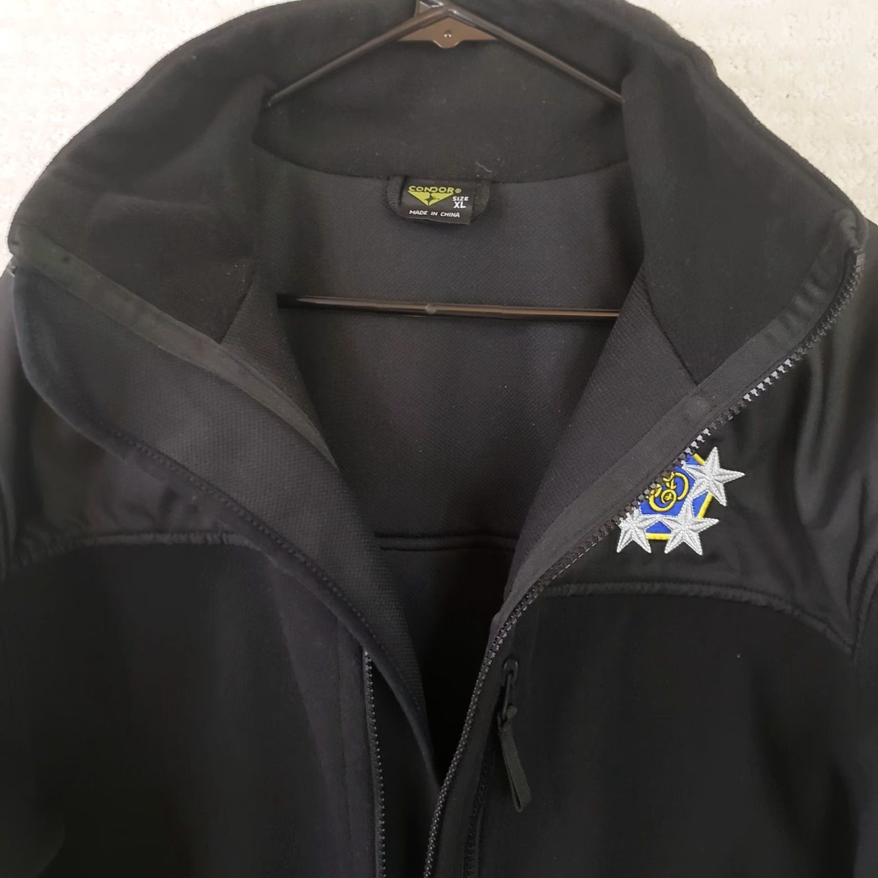 Vintage Condor Alpha Micro Fleece Jacket XL Black Military Jacket Mens Stand-Up Collar Zip Full Zip Patches Chest Logo Size US XL / EU 56 / 4 - 4 Thumbnail