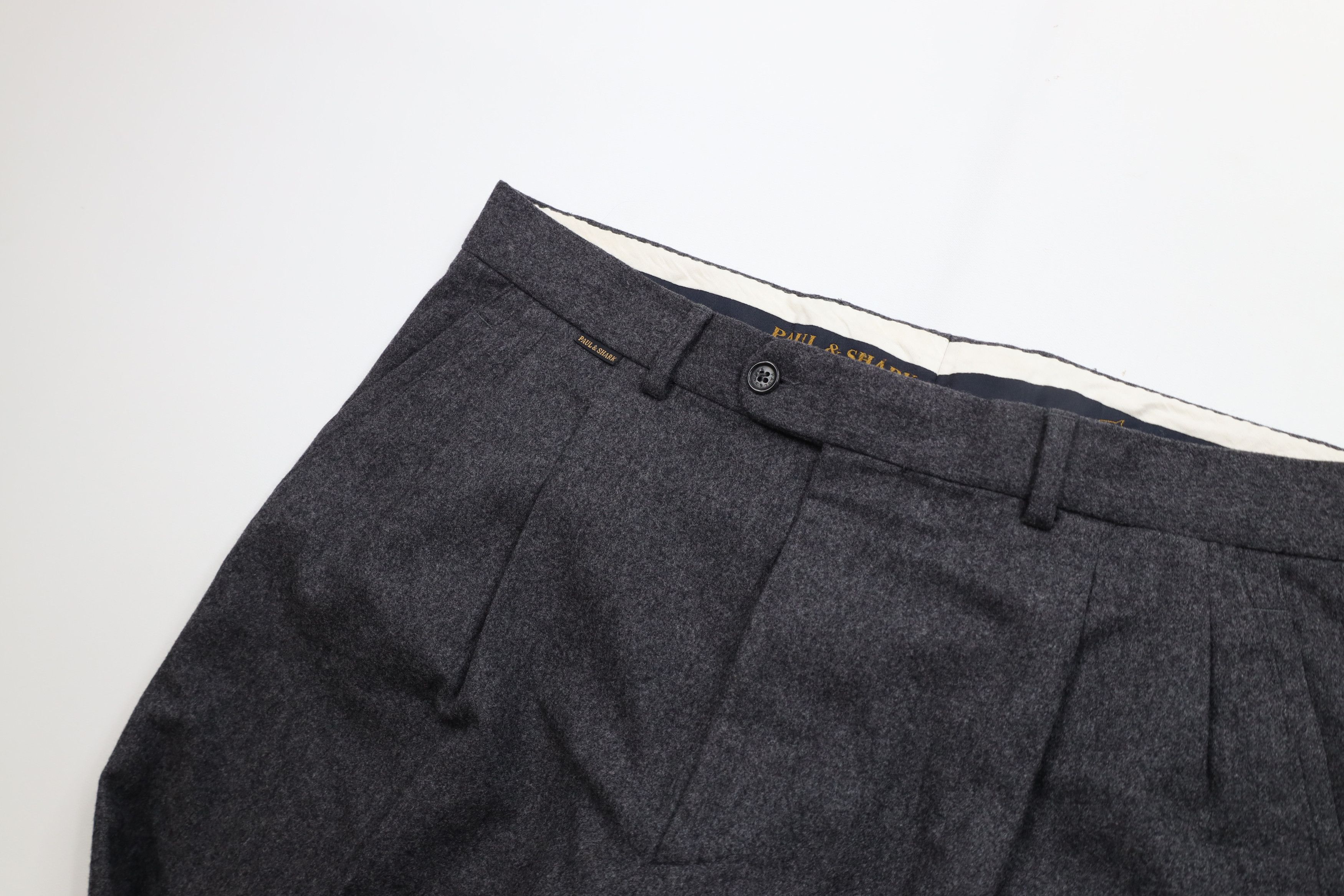 Paul & Shark Paul & Shark Guabello Wool Wide Leg Chino Pants Gray Size US 36 / EU 52 - 6 Thumbnail