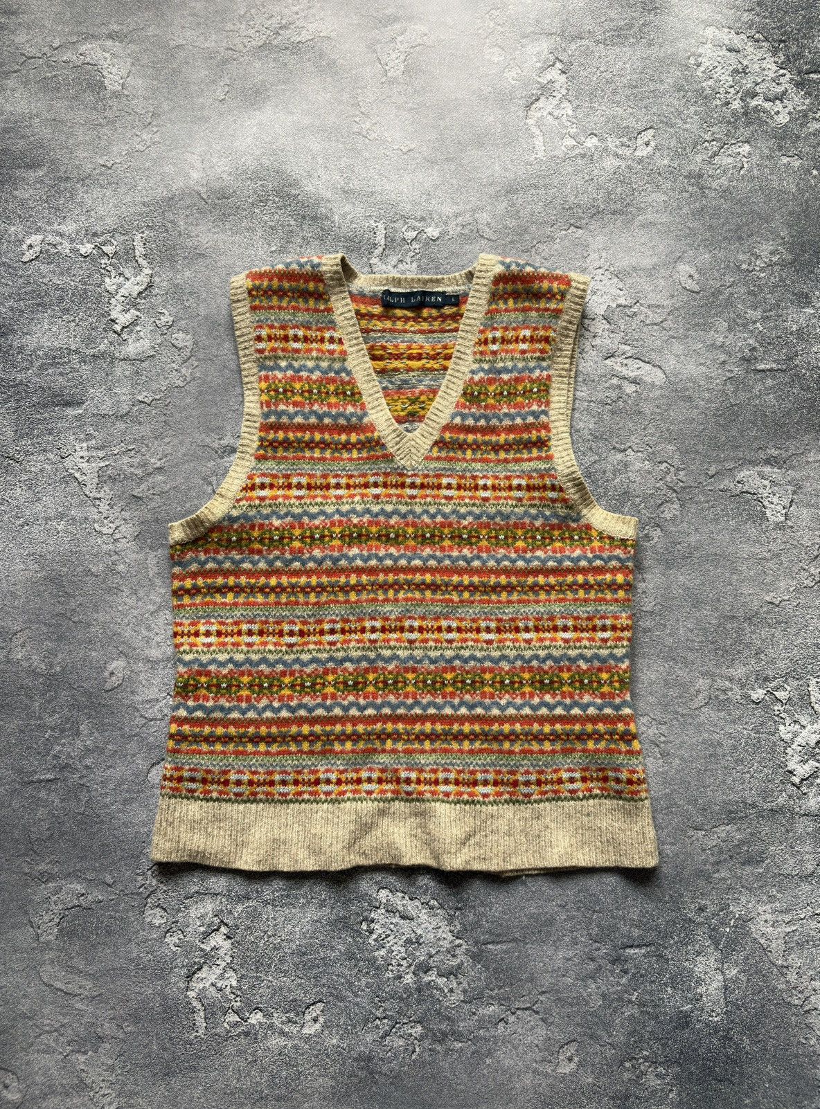 Polo Ralph Lauren Vintage Polo Ralph Lauren Fair Isle Luxury Knit Vest Rare Size XXS / US 00 / IT 34 - 1 Thumbnail