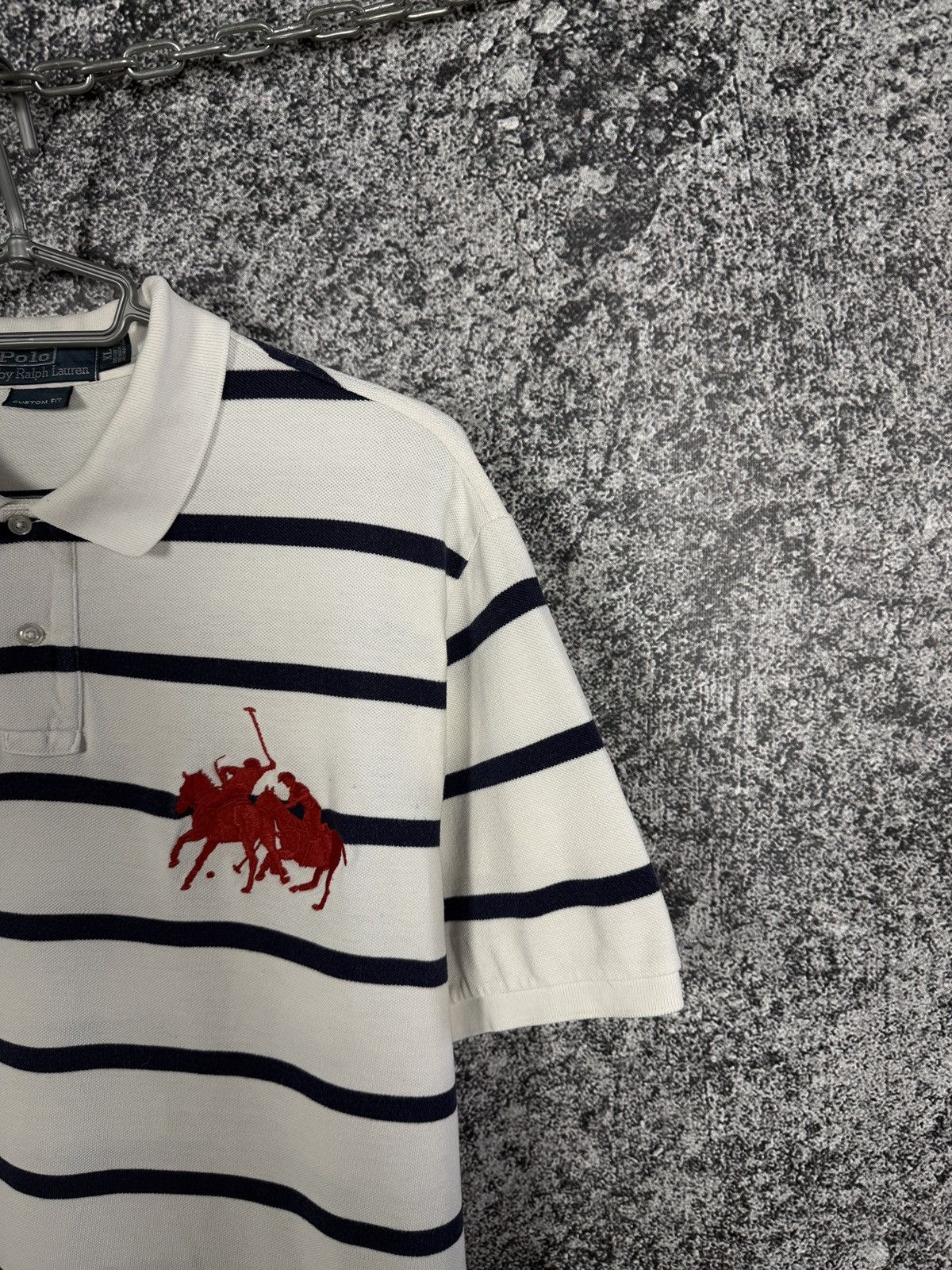Polo Ralph Lauren Vintage Polo Ralph Lauren Striped Polo Shirt Big Pony XL Size US XL / EU 56 / 4 - 2 Thumbnail