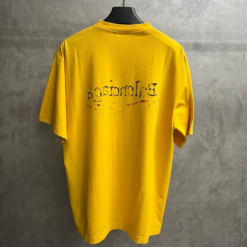 Balenciaga Balenciaga Yellow wave cola print logo short sleeve Size US S / EU 44-46 / 1 - 4 Thumbnail