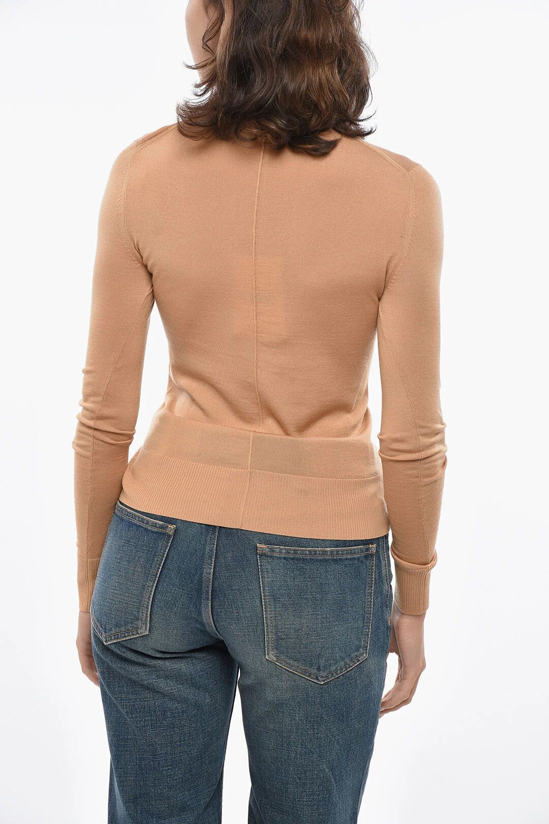 Chloe og1mm0426 Wool Turtleneck Sweater in Beige Size S / US 4 / IT 40 - 2 Thumbnail