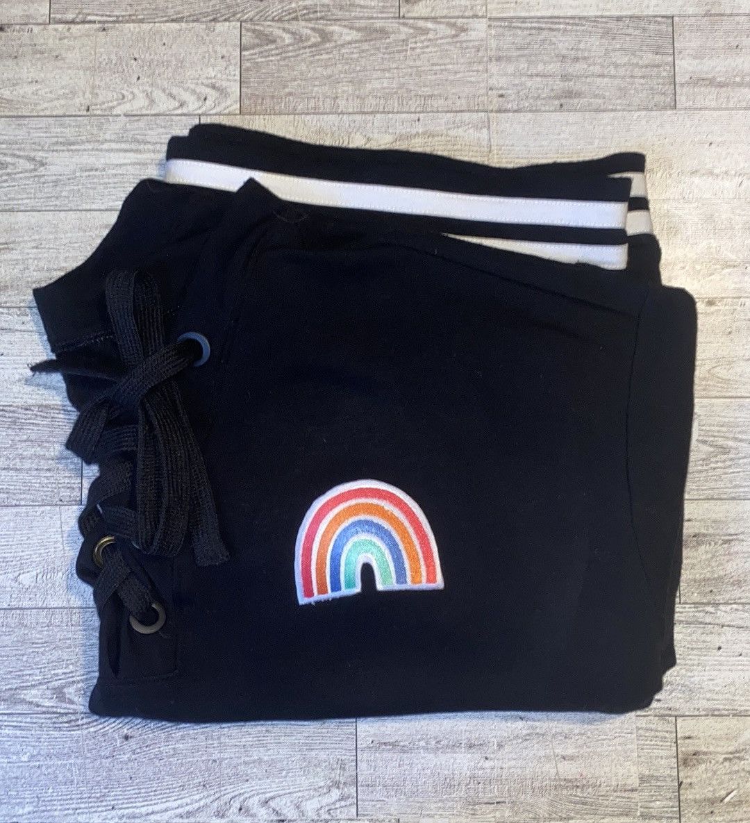 Other Custom, Rainbow Patchwork, Oversized, Lace Up Chest Sweater Size ONE SIZE - 11 Thumbnail