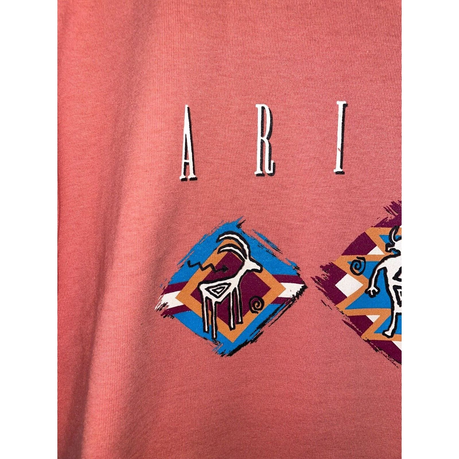 Jerzees Vintage Arizona Native Shirt American Peach Pink 90s VTG Tee Size US L / EU 52-54 / 3 - 3 Thumbnail