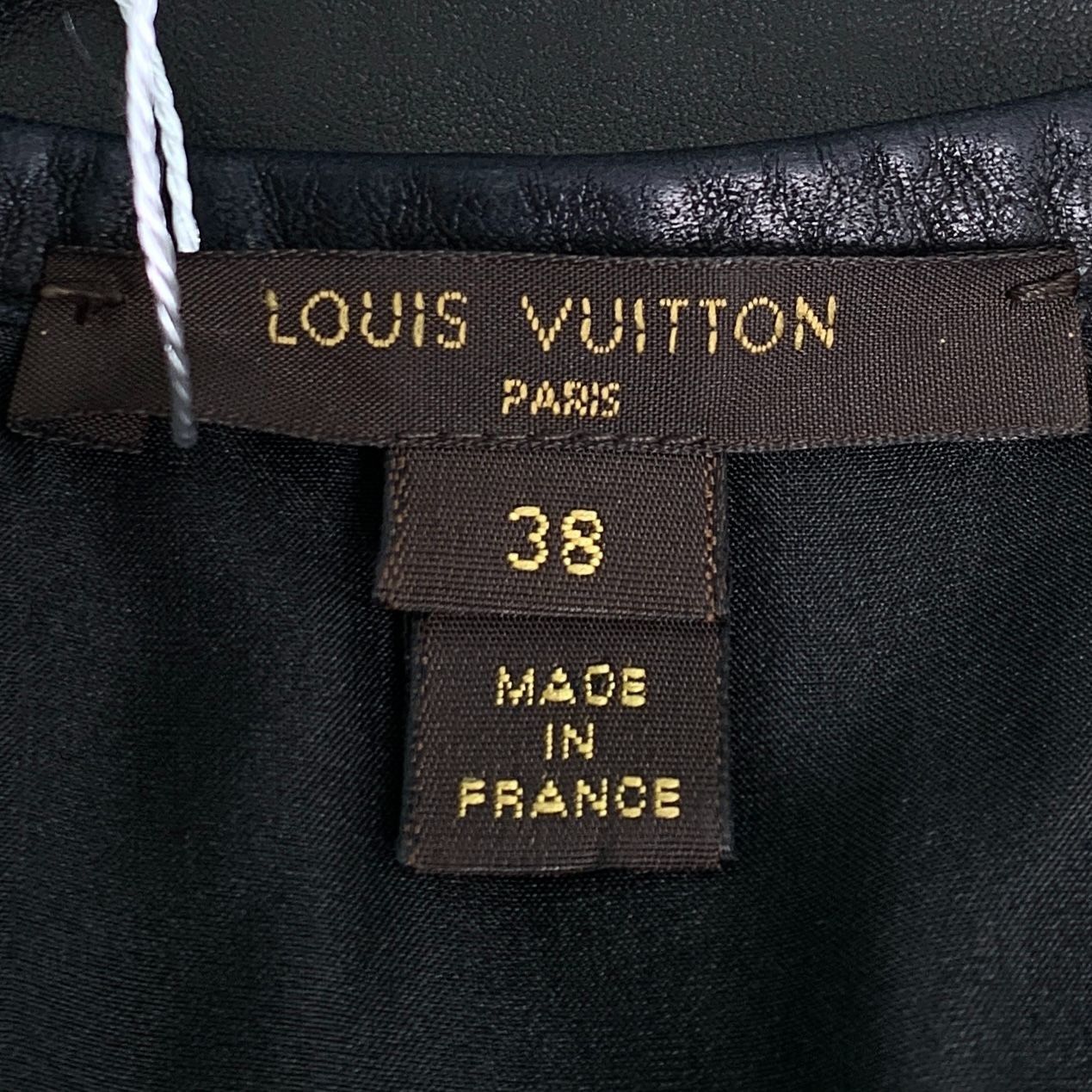 Louis Vuitton Louis Vuitton Black Leather & Embroidered Sleeveless Dress S Size XS / US 0-2 / IT 36-38 - 2 Thumbnail