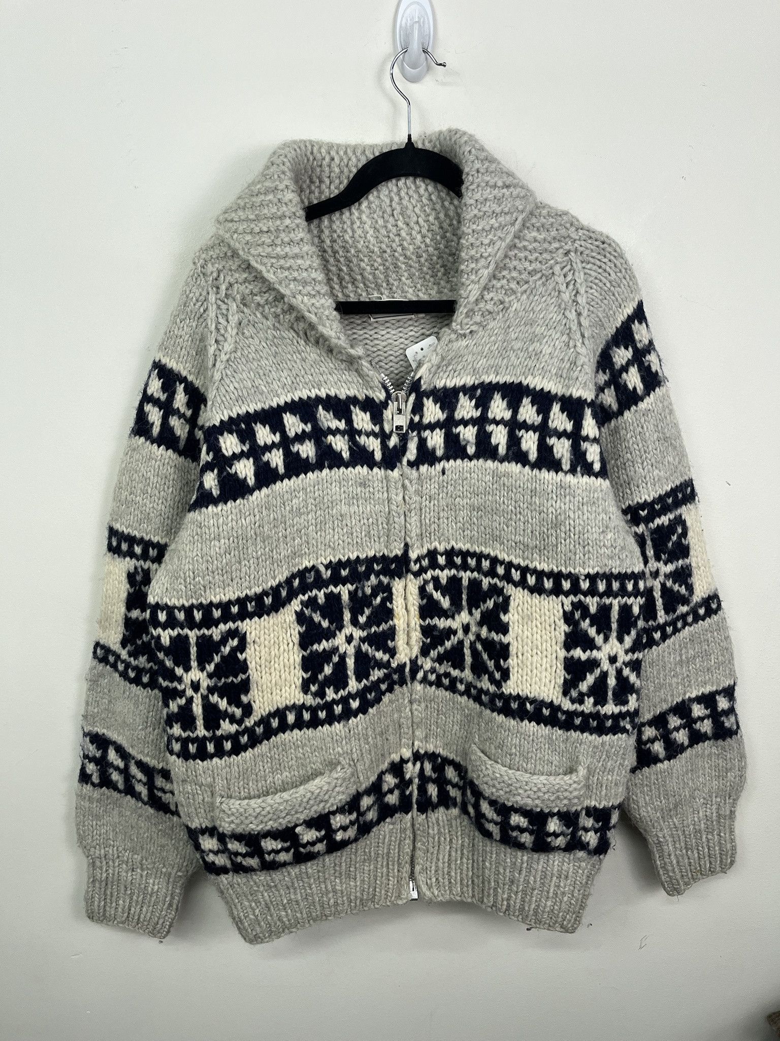 Vintage Vintage Cowichan Knit Sweater with Skull Design | Grailed