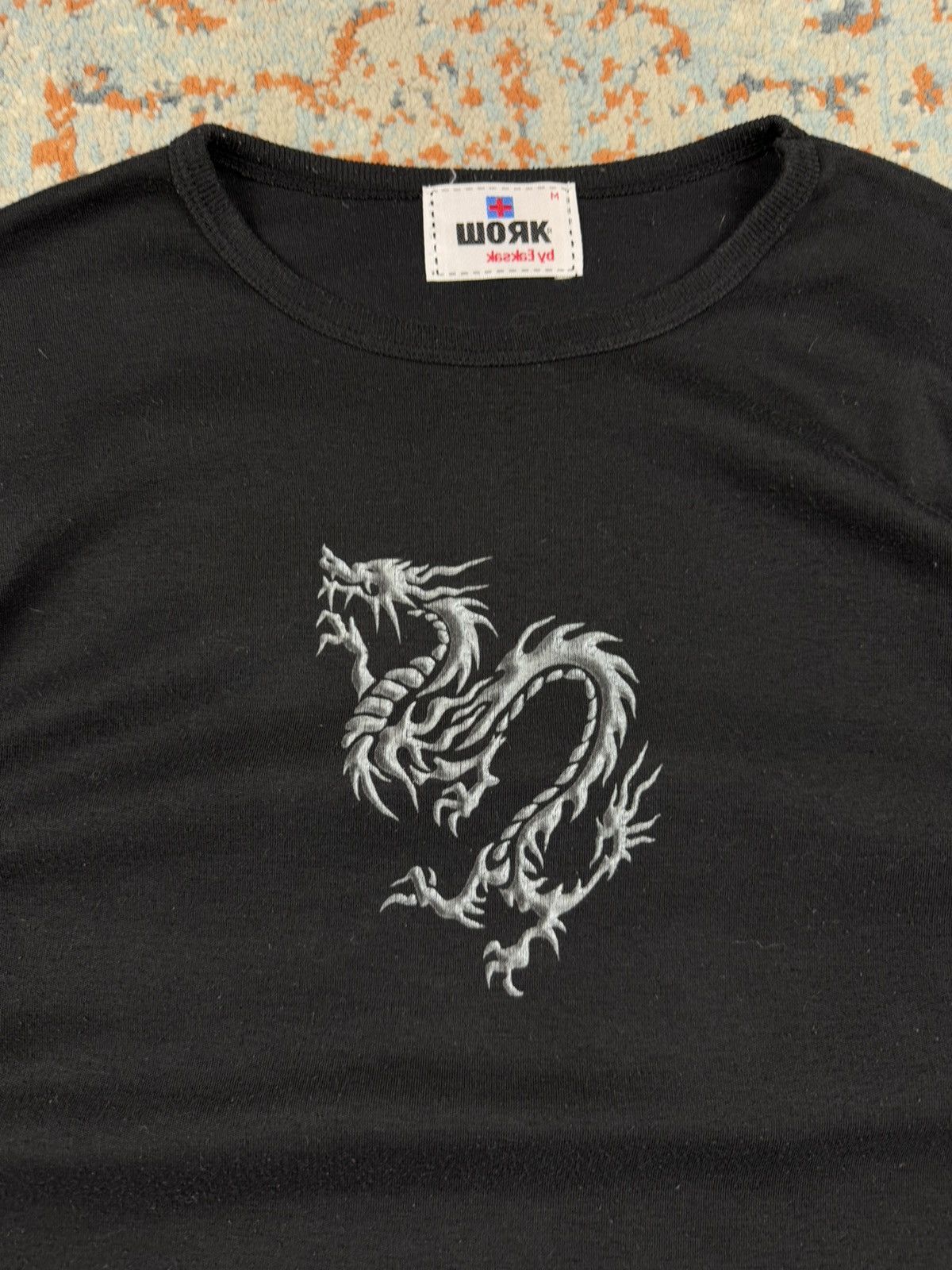Japanese Brand × Vintage Vintage y2k crazy tribal dragon print rave style long sleeve Size US S / EU 44-46 / 1 - 7 Thumbnail