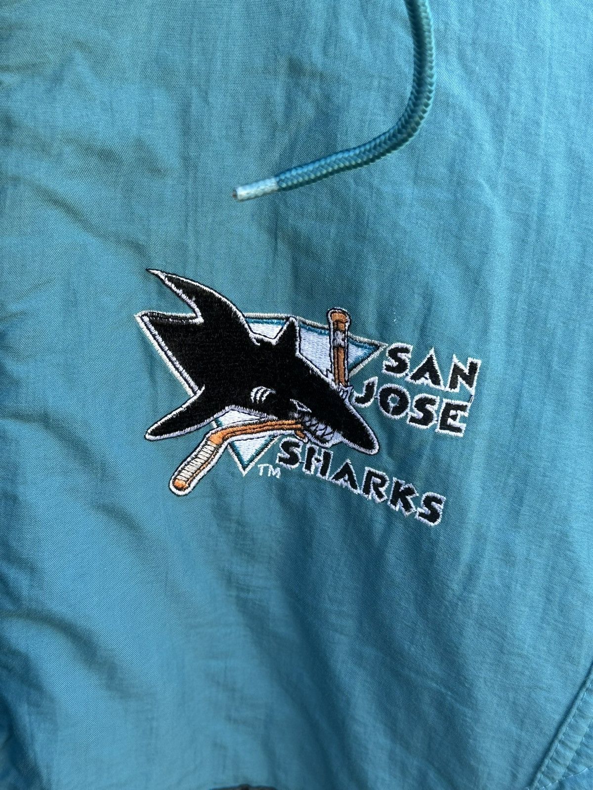 Starter SAN JOSE SHARKS JACKET NHL VINTAGE HOCKEY STARTER MENS Size US XL / EU 56 / 4 - 2 Thumbnail