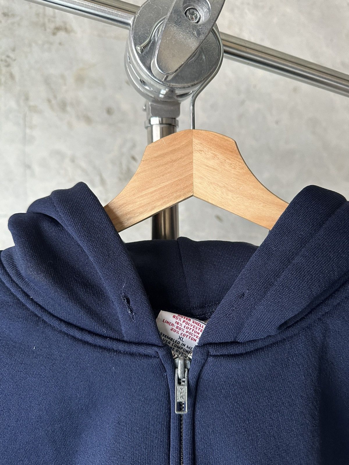 Carhartt Y2K Vintage Navy Blue Blank Zip-up hoodie Size US XL / EU 56 / 4 - 4 Thumbnail