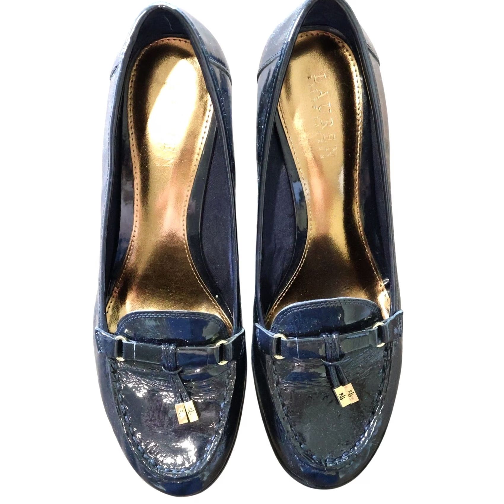 Ralph Lauren Lauren Ralph Lauren Loafers Womens 10 Navy Patent Suede Wedge Rory Size US 8 / IT 38 - 5 Thumbnail