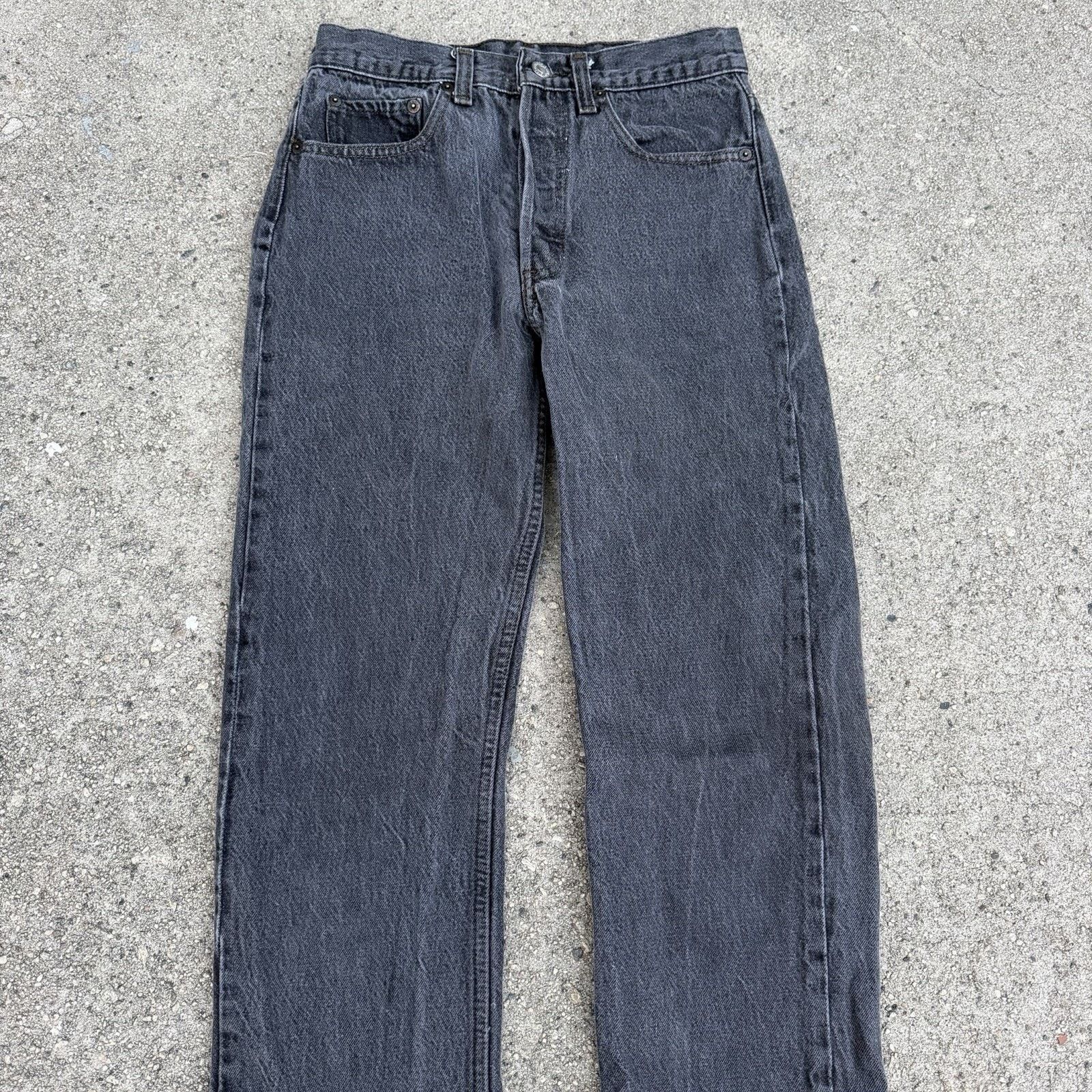Levi's × Vintage Vintage 80s Levis 501 Faded Straight Black Denim Jeans 29x32 Size US 29 - 2 Thumbnail