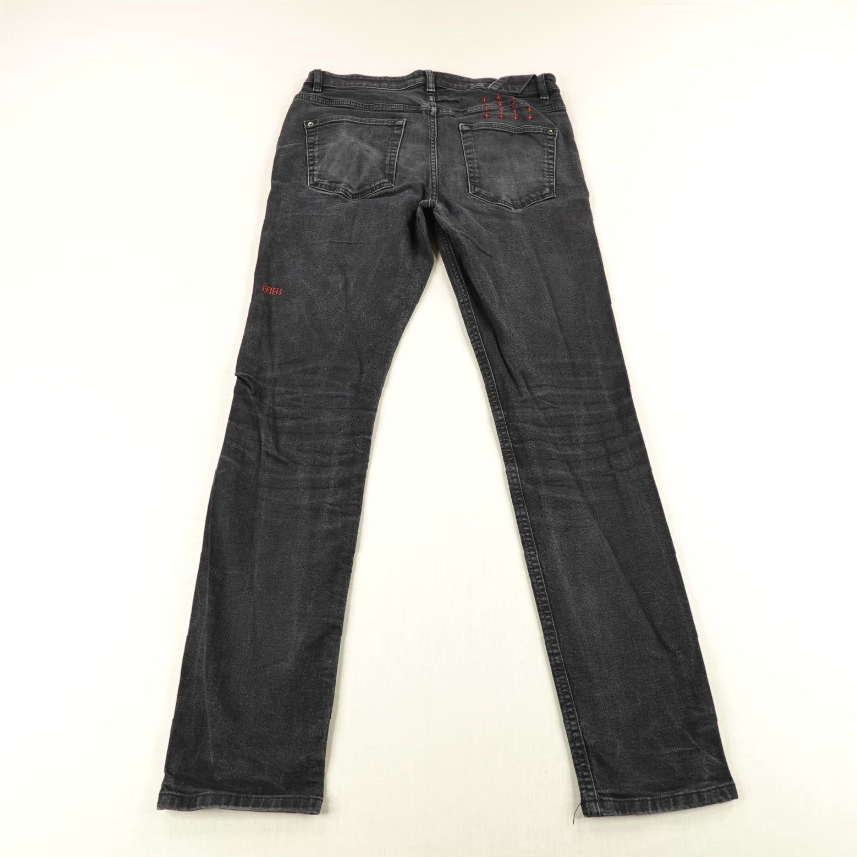 Ksubi VINTAGE Ksubi Jeans Mens 33x30 Slim Fit Black Denim Punk Rock Hip Hop Buttons Zip Size US 31 - 5 Thumbnail
