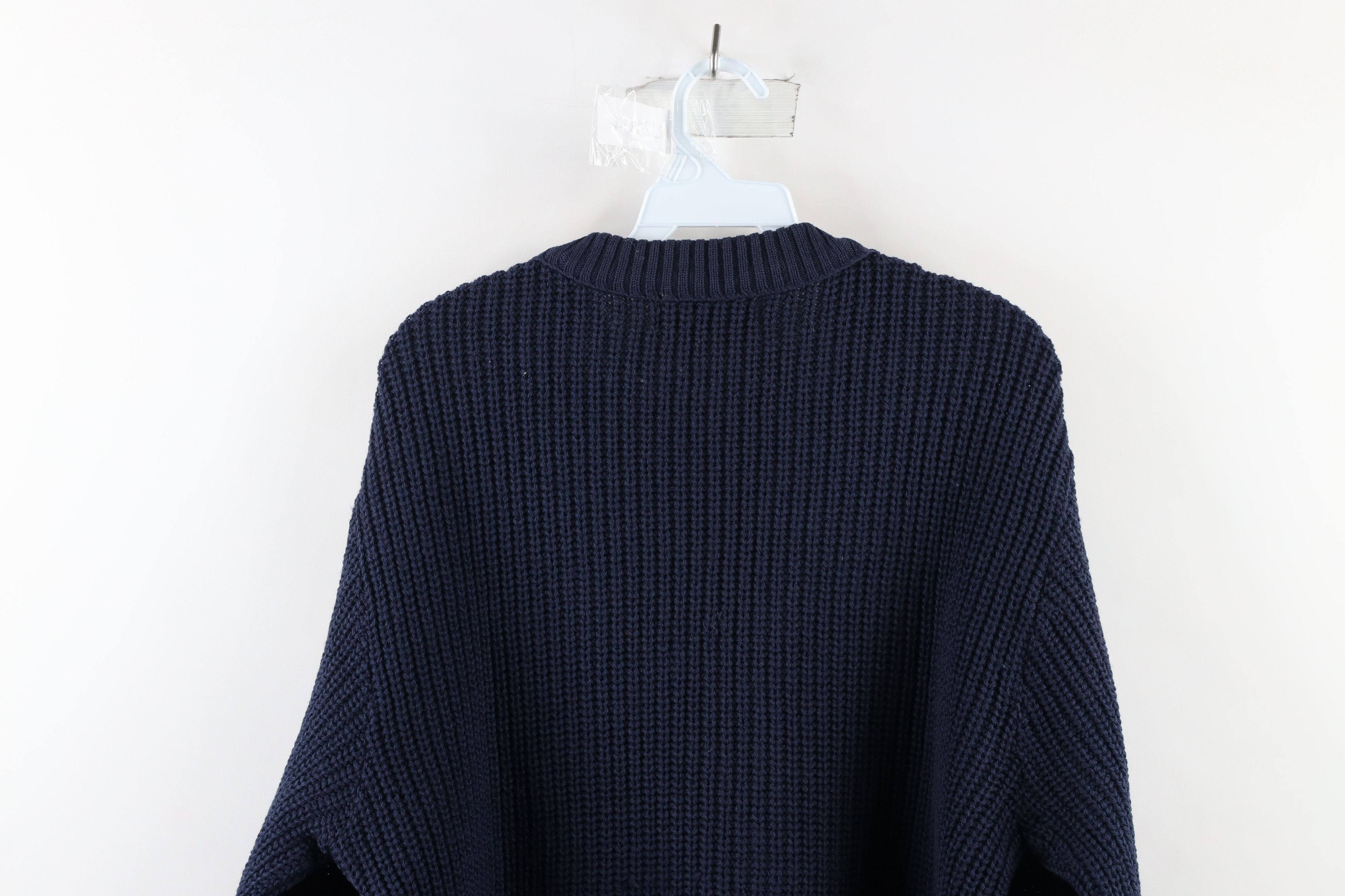 Vintage Vintage 90s Streetwear Ribbed Knit Crewneck Sweater Blue USA Size US L / EU 52-54 / 3 - 10 Thumbnail