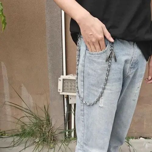 VIBE Japanese Peripheral Skull and Feather Goth Waist Chain Size ONE SIZE - 3 Thumbnail