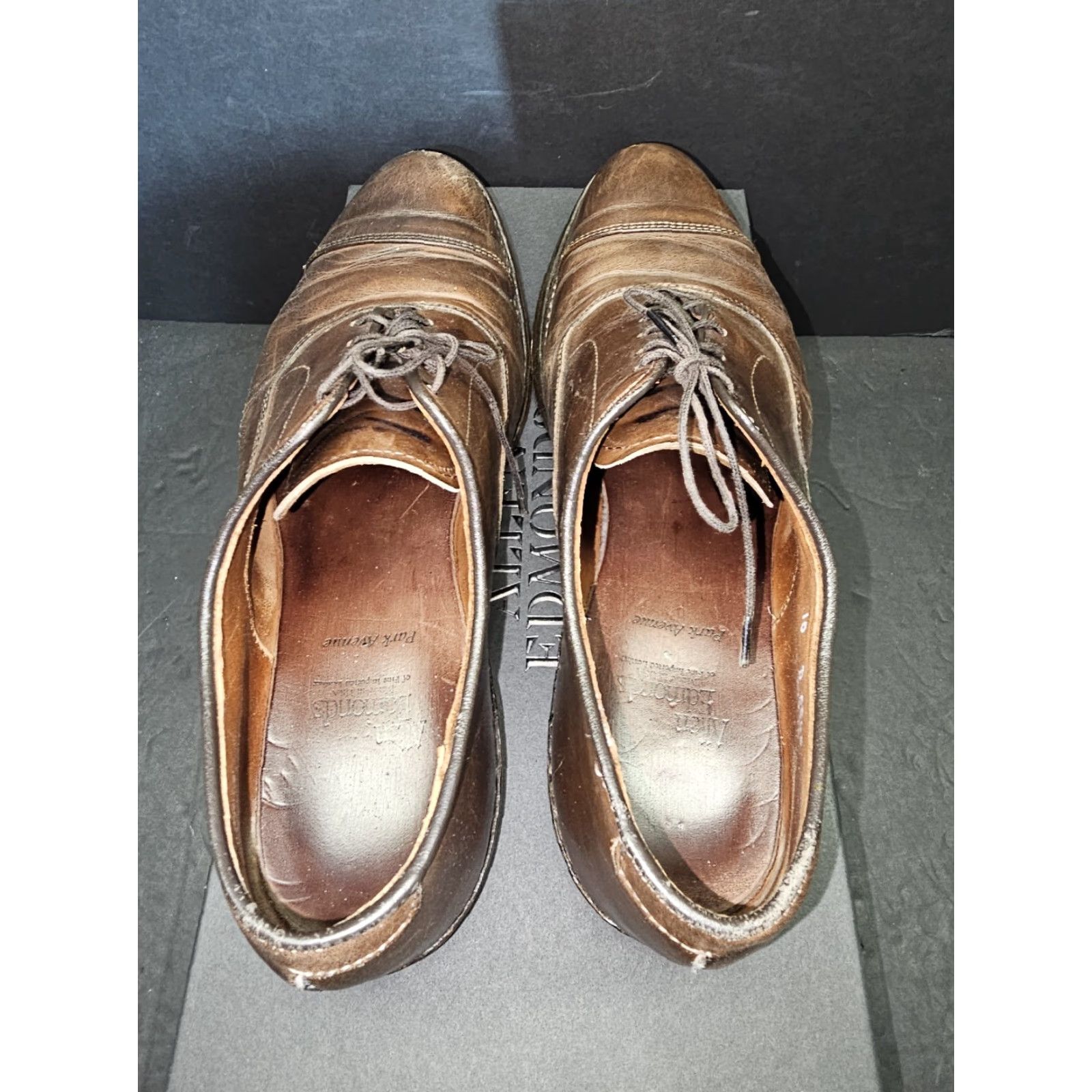 Allen Edmonds Allen Edmonds Park Ave Cap Toe Oxfords Mens Dress Shoes Size 10 D Brown Mahogany Brown (Vintage) Size ONE SIZE - 4 Thumbnail