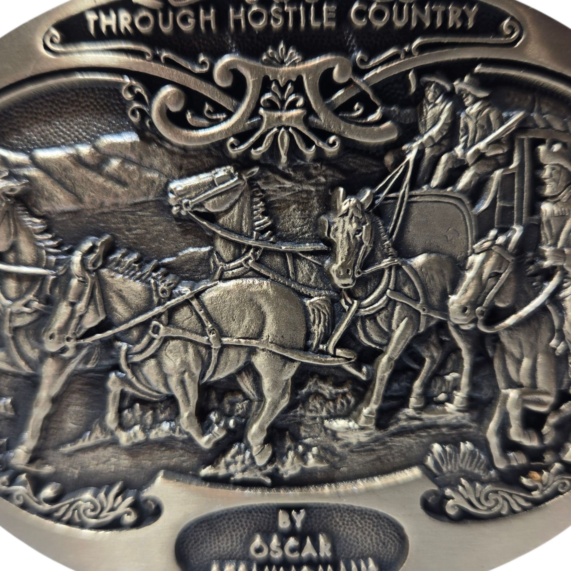 Other Oscar Berninghaus Through Hostile Country Belt Buckle Cowboy Size ONE SIZE - 6 Thumbnail