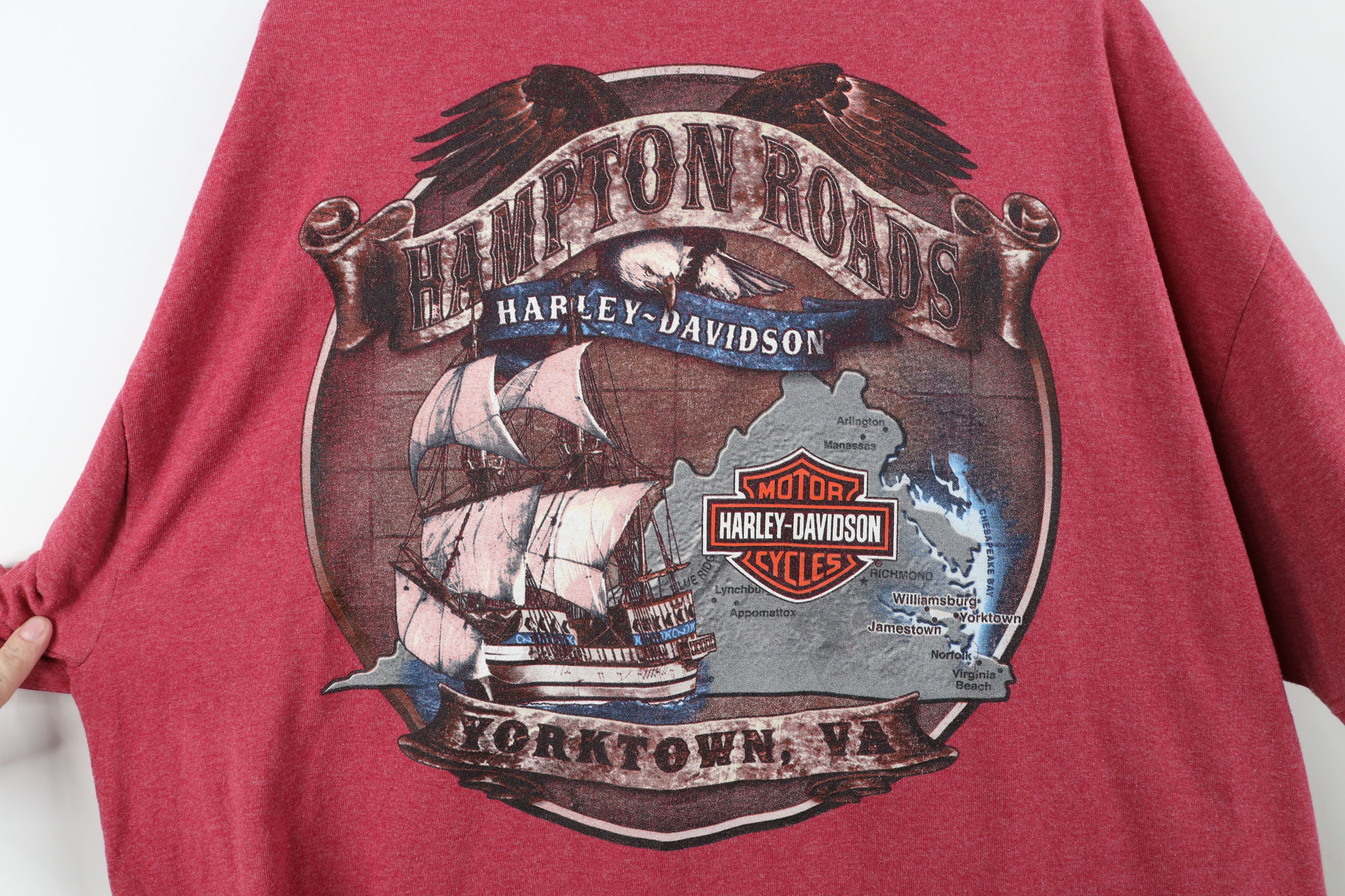 Harley Davidson Vintage Y2K Harley Davidson Spell Wings Eagle T-Shirt Red Size US XL / EU 56 / 4 - 9 Thumbnail