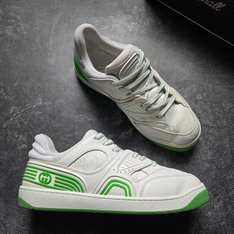 Gucci GUCCI White Green Basket Sneakers Size 6-2506 Size US 6 / EU 39 - 3 Thumbnail