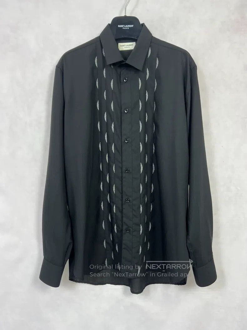 Saint Laurent Paris Saint Laurent Paris size 40 Silver Thread Crescent Bellows Size US S / EU 44-46 / 1 - 1 Thumbnail