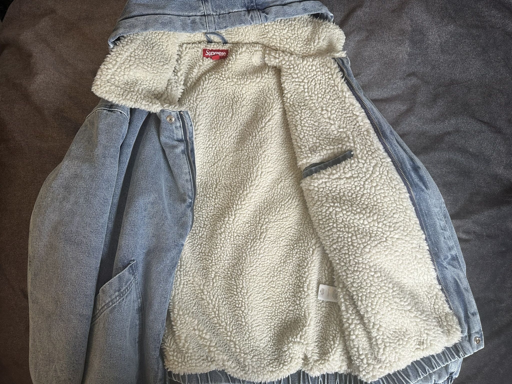 Supreme Supreme Faux Shearling Lined Bomber Jacket — Denim Size US M / EU 48-50 / 2 - 4 Thumbnail