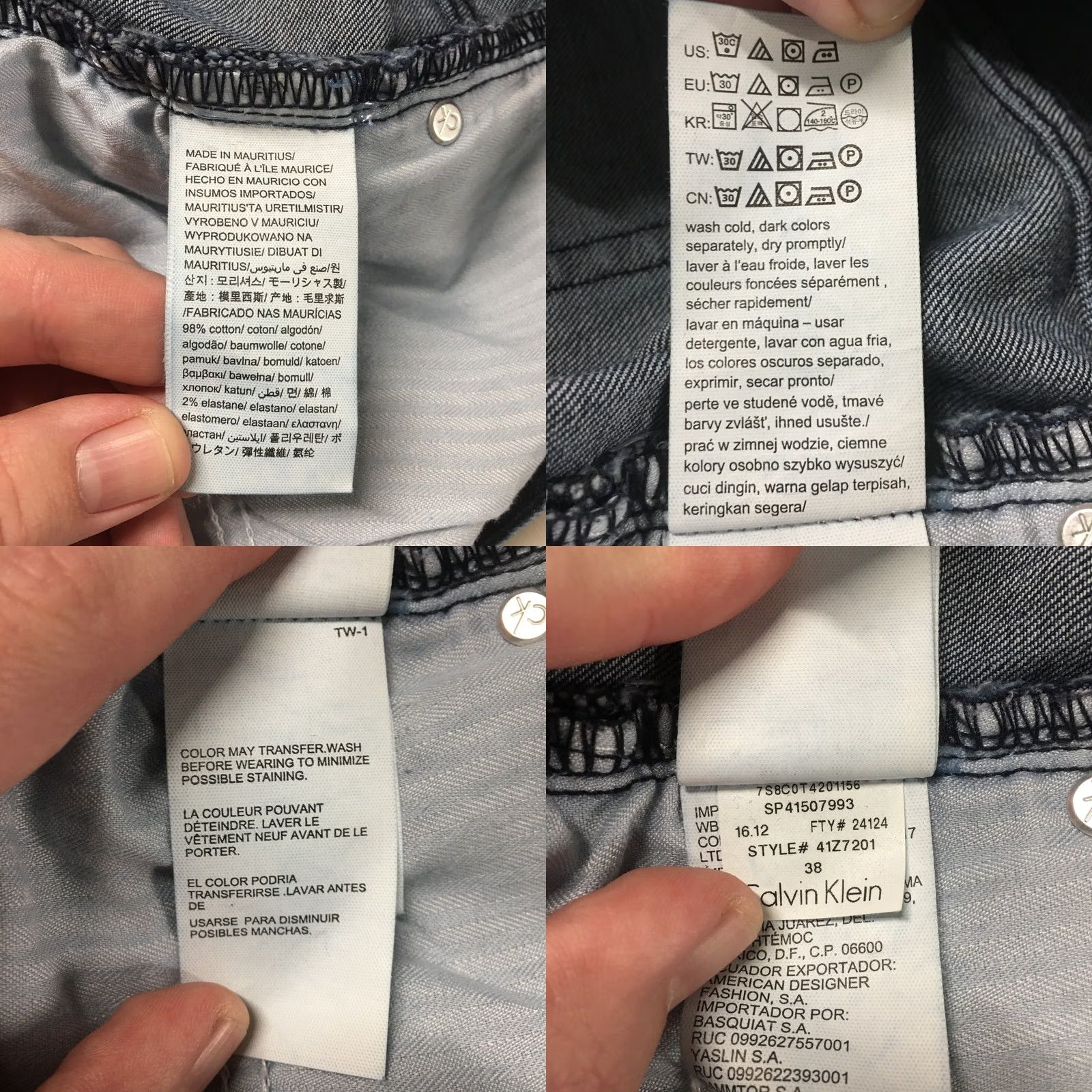 Calvin Klein Calvin Klein Jeans Mens 38 Blue Denim Straight Leg Zip Mid Rise 5-Pocket Casual Regular Everyday Mens Size US 38 / EU 54 - 10 Thumbnail