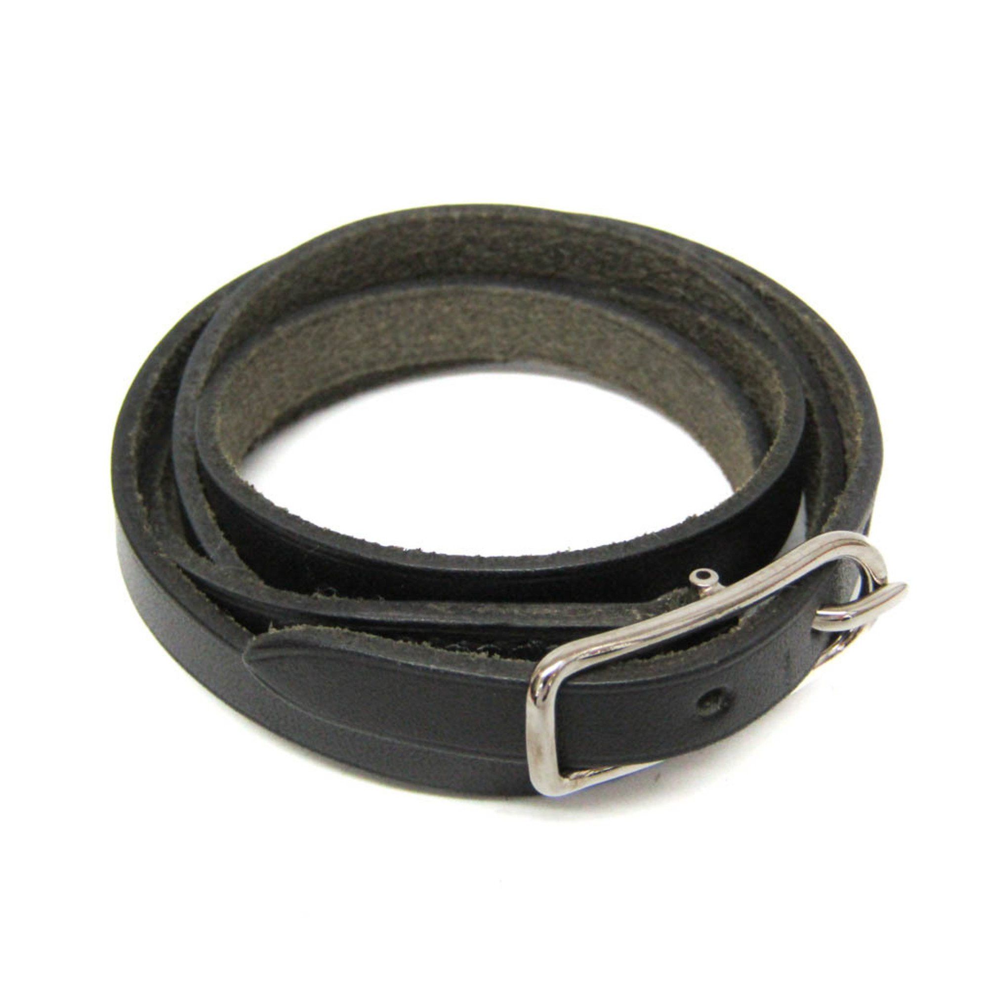 Hermes Hermes Hapi API I 4-strand Bracelet Choker Leather,Metal Bangle Silver,Black Size ONE SIZE - 1 Thumbnail