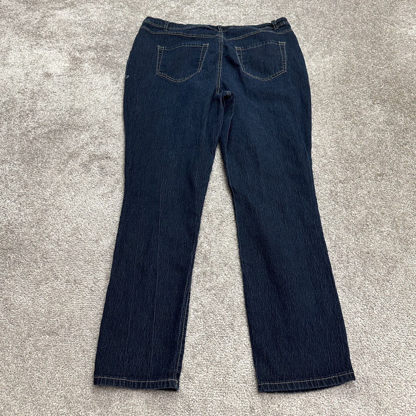 Denime Aviva Denim Jeans Womens 19/20 Plus Size Blue Dark Wash Casual Straight 36x28 Size 40" / US 18 - 2 Thumbnail