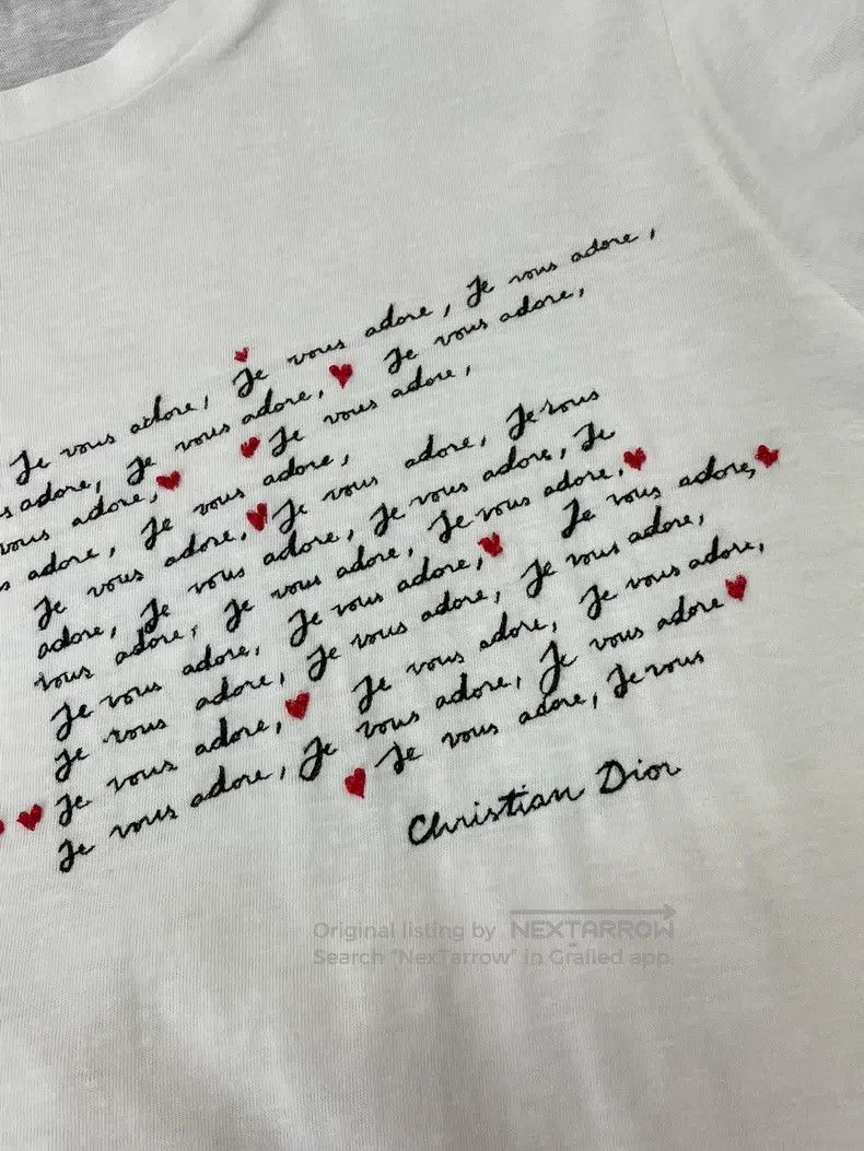 Dior Dior White letter heart-printed short-sleeved T-shirt Size M / US 6-8 / IT 42-44 - 2 Thumbnail