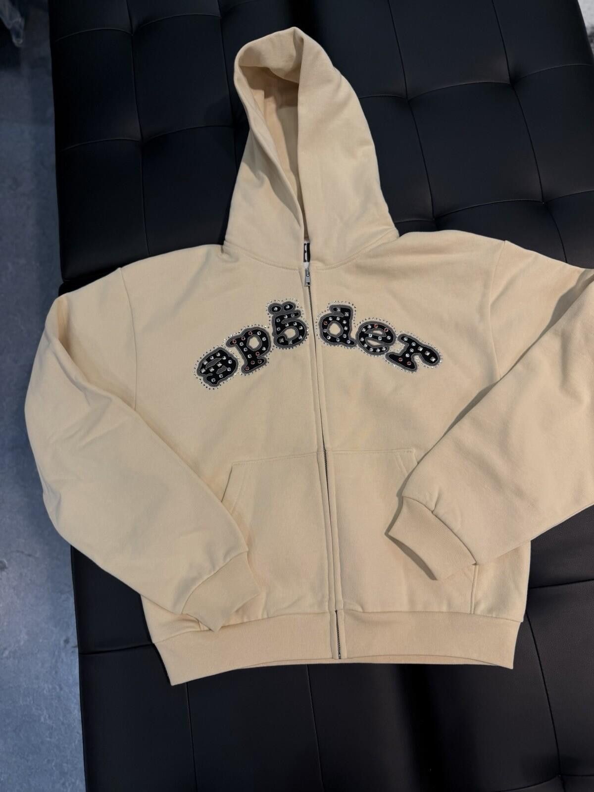 Sp5der Sp5der Cream Stone Zip Up Hoodie Size (Small) 2026 Size US S / EU 44-46 / 1 - 2 Thumbnail