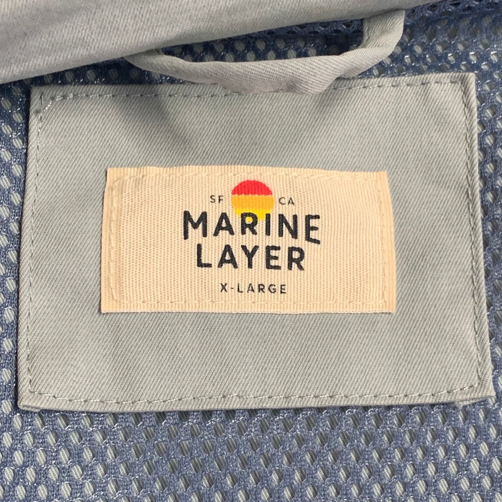 Marine Layer MARINE LAYER XL Blue Grey Color Block Cotton Blend Jacket Size US XL / EU 56 / 4 - 7 Thumbnail