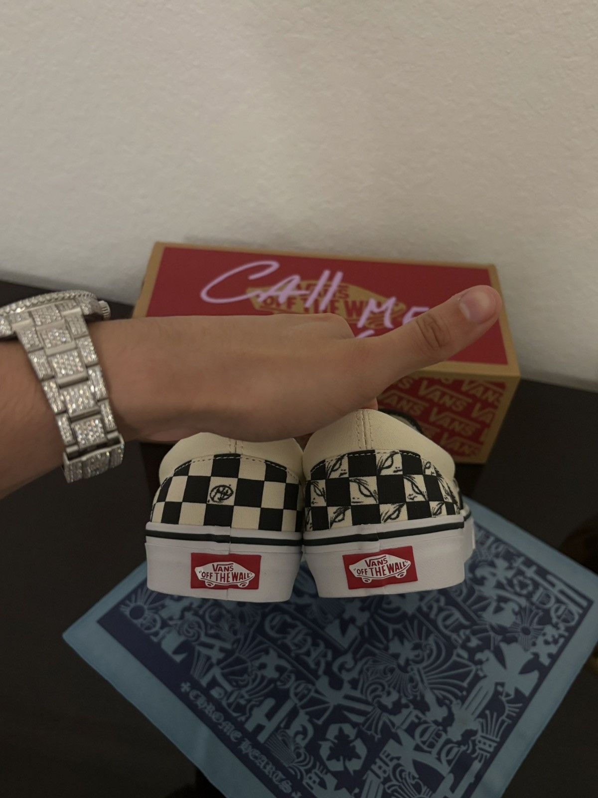 Vans Custom Matty Boy Inspired 99 White Checkered Slip On Vans Size US 8.5 / EU 41-42 - 5 Thumbnail