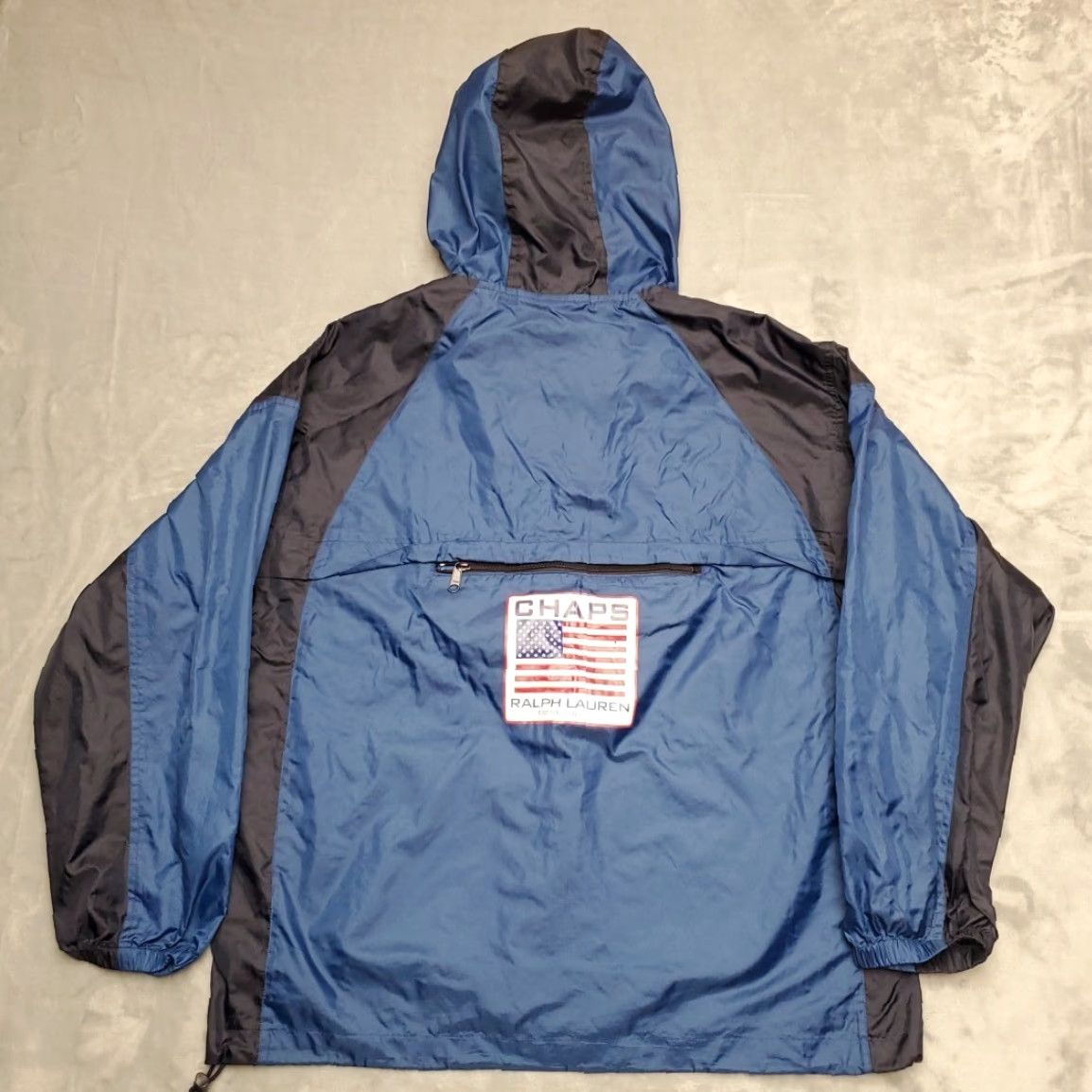 Ralph Lauren VINTAGE Chaps Ralph Lauren Windbreaker Jacket Hooded Mens Nylon Blue Black American Flag Size M Size US M / EU 48-50 / 2 - 3 Thumbnail