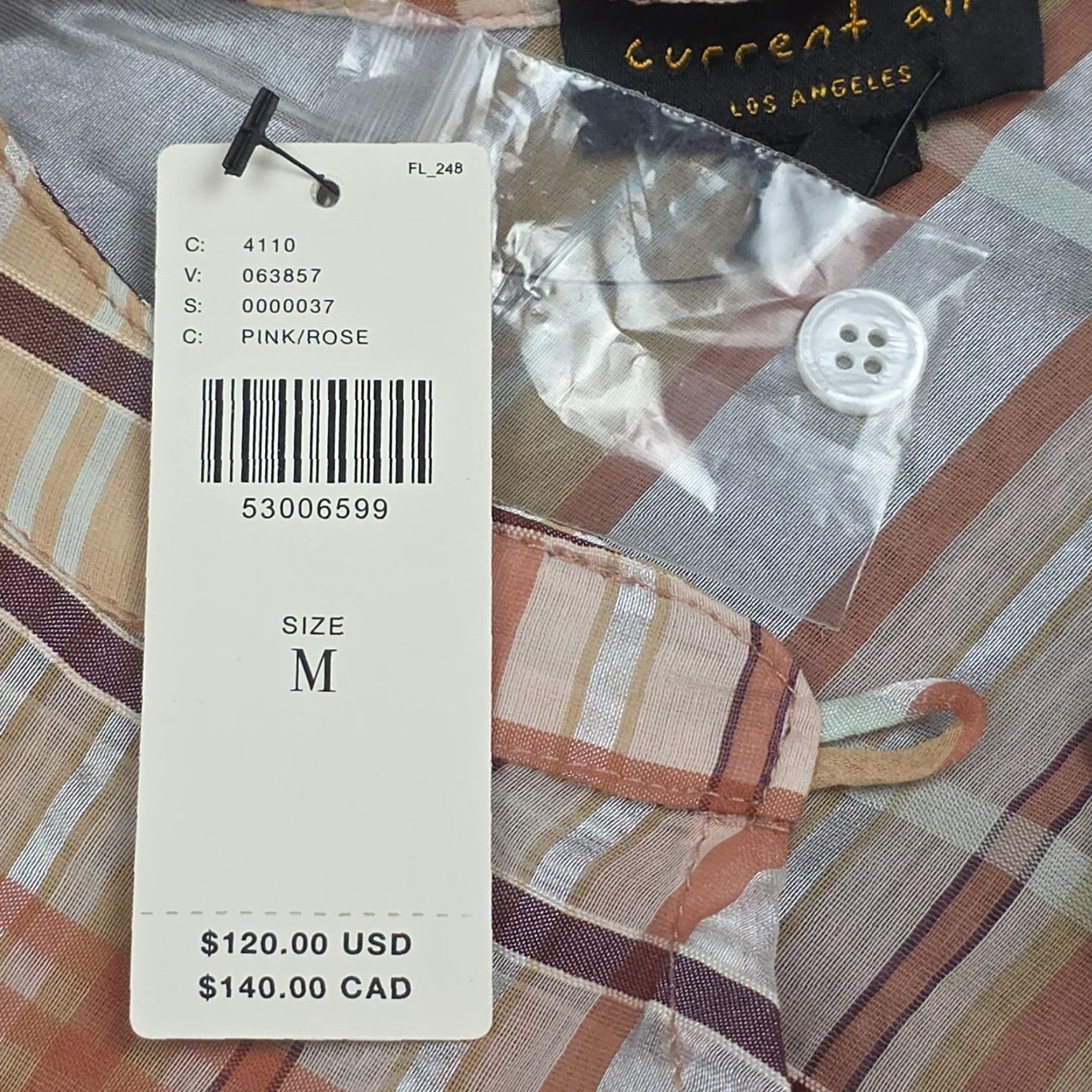 Anthropologie VINTAGE? ANTHROPOLOGIE Current Air Peasant Top Shirt Women's M Plaid Ruffled NWT Size M / US 6-8 / IT 42-44 - 5 Thumbnail