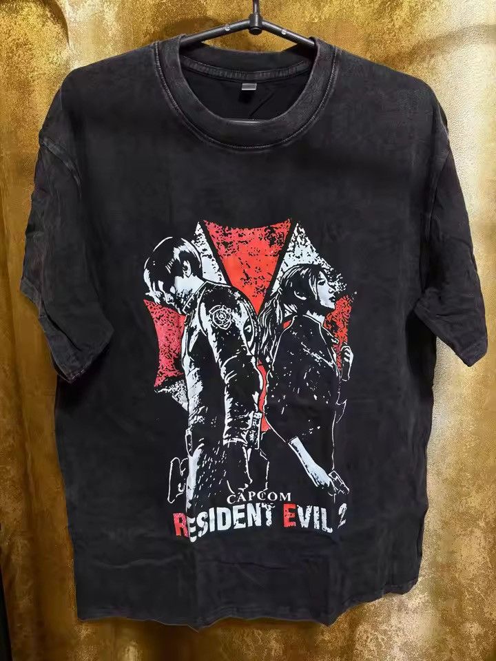 Japanese Brand Washed Black T-shirt Street Clothing Pattern Resident Evil Size US L / EU 52-54 / 3 - 2 Thumbnail