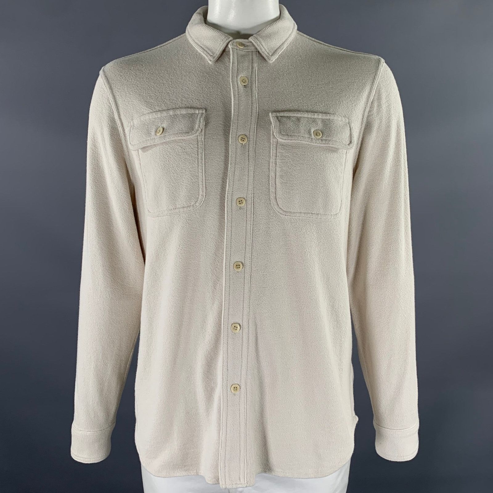 J.Crew J.CREW Size L Off White Knit Cotton Blend Long Sleeve Shirt Size US L / EU 52-54 / 3 - 1 Thumbnail