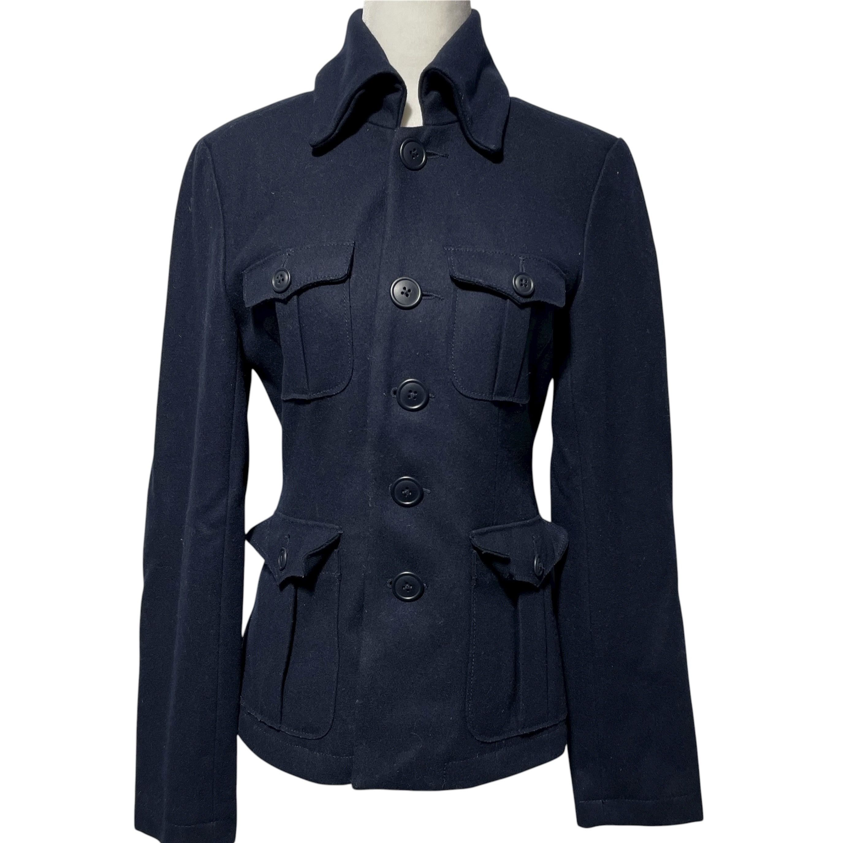 Lucky Brand Lucky Brand Wool Blend Button Front Field Jacket Peacoat Size S / US 4 / IT 40 - 1 Thumbnail