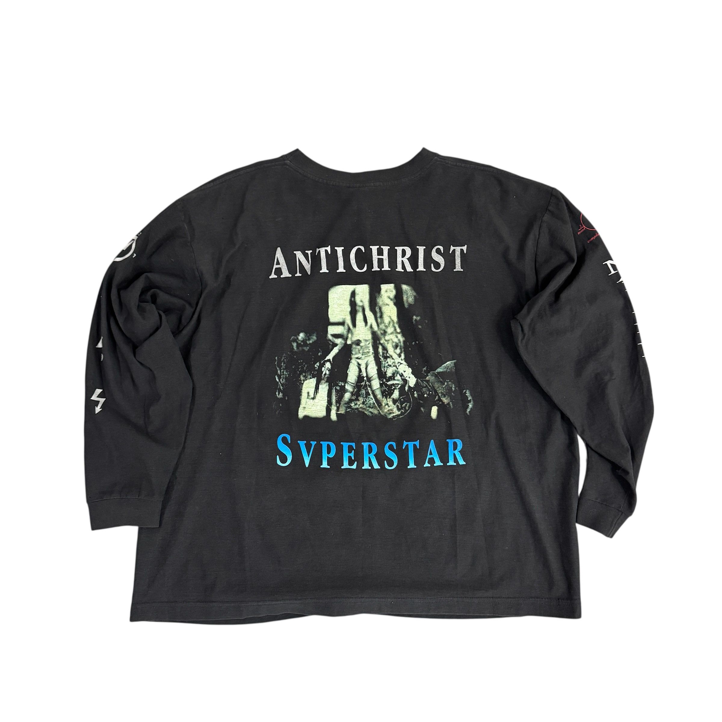 Band Tees Rare 90s Marilyn Manson Antichrist Superstar Longsleeve Size US XL / EU 56 / 4 - 4 Thumbnail