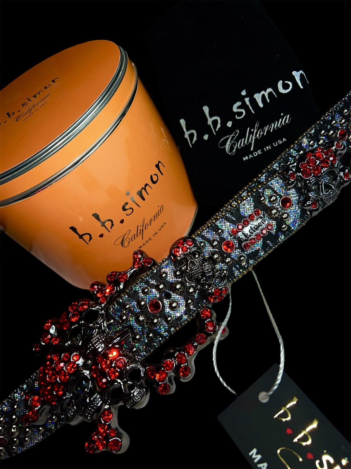 B.B. Simon BB SIMON Black AB Iridescent Snakeskin Belt Size ONE SIZE - 12 Thumbnail