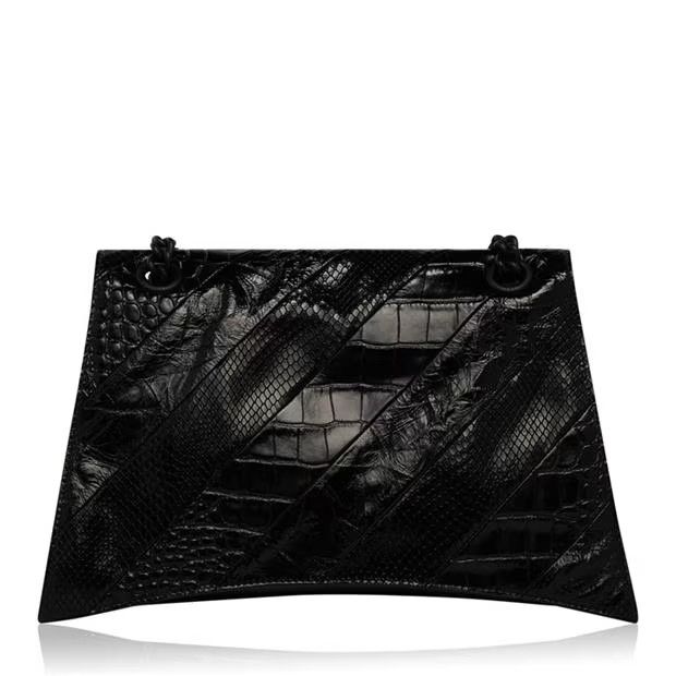 Balenciaga o1g2r1mq0924 Size: OS / Crush Medium Chain Bag in Black Size ONE SIZE - 2 Thumbnail