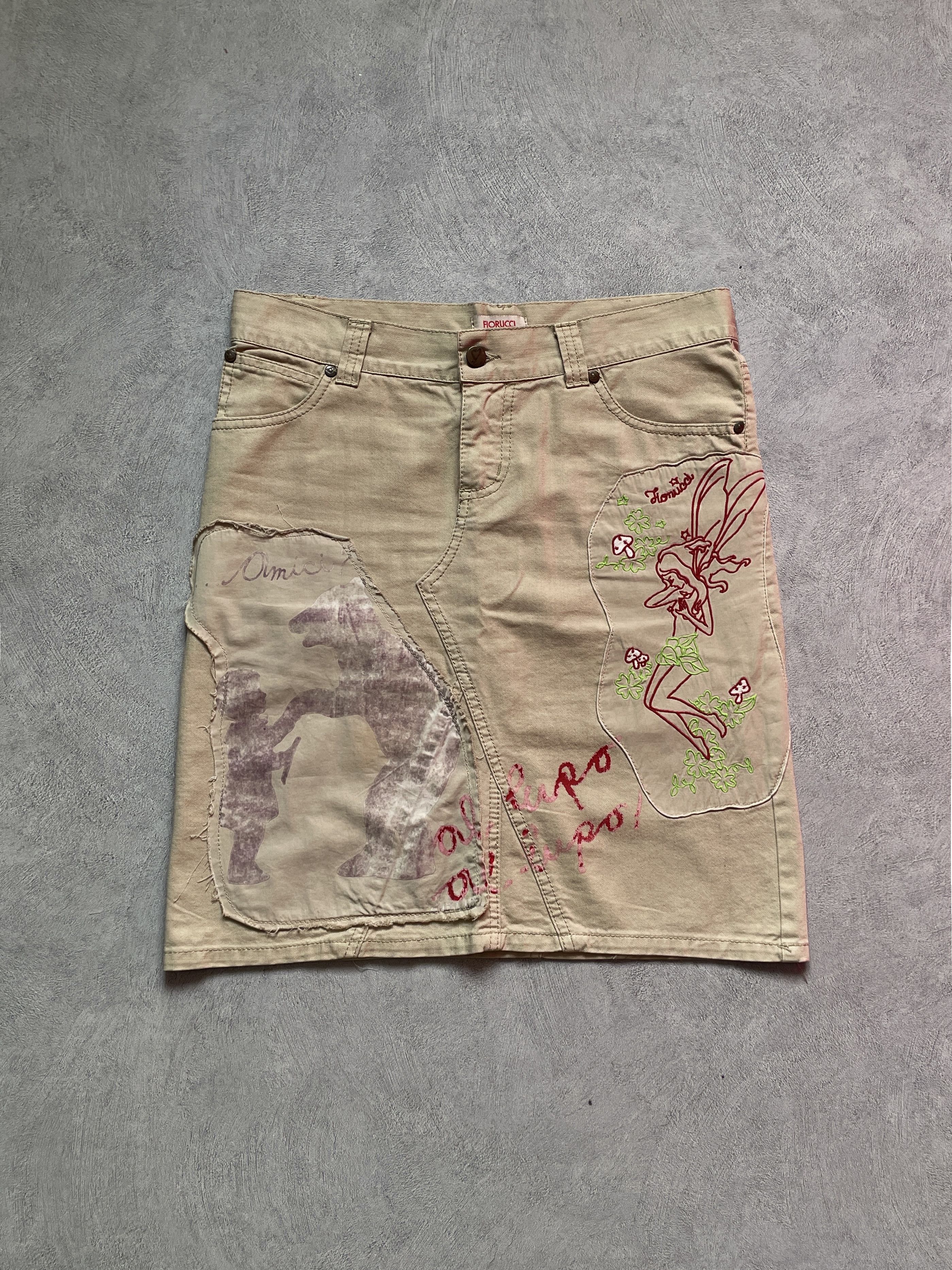 Fiorucci Fiorucci “Beware the Wolf” fairytale patches midi skirt. Size 27" / US 4 / IT 40 - 2 Thumbnail