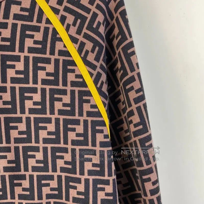 Fendi Fendi Brown Cotton F Logo Hoodie for Men . Size US L / EU 52-54 / 3 - 2 Thumbnail
