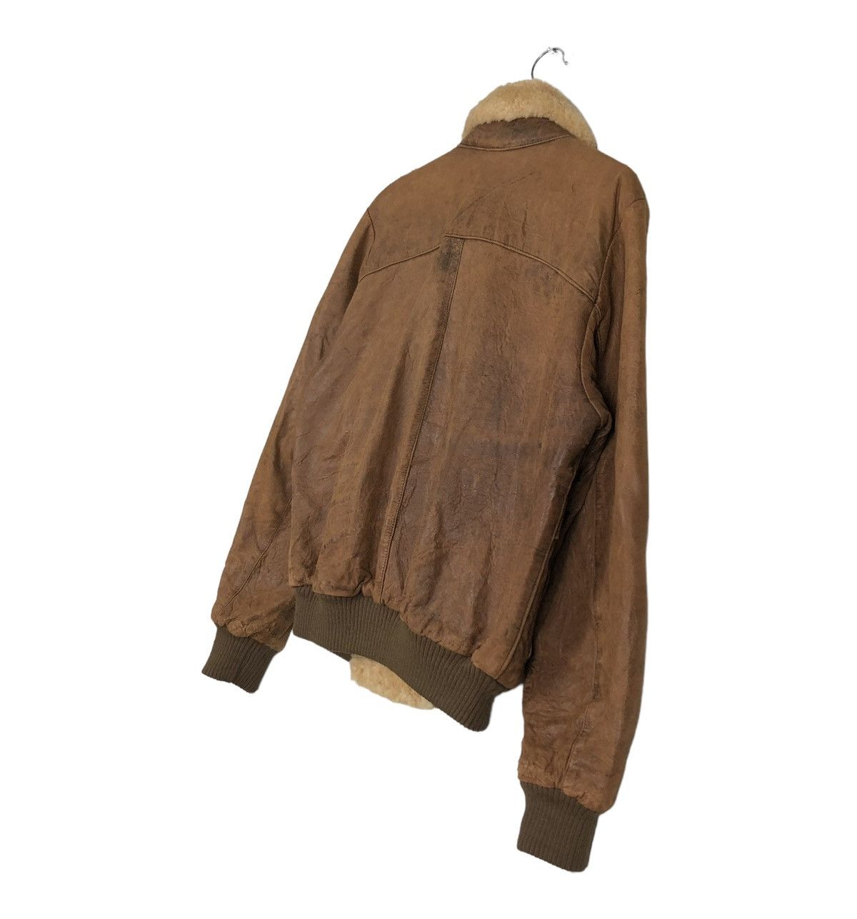 Marithe + Francois Girbaud 🔥VINTAGE 80’s BIKER LEATHER JACKET MILLESIMES SHERPA COLLAR Size US S / EU 44-46 / 1 - 10 Thumbnail