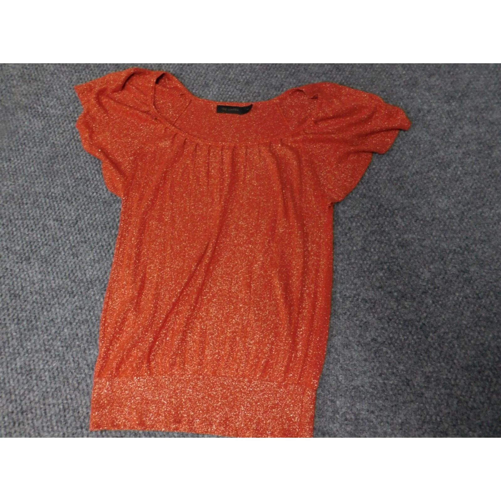 Vintage The Limited Blouse Shirt Womens XS Orange Crew Neck Short Sleeve Pullover Stretch Casual Regular Vintage No Size XS / US 0-2 / IT 36-38 - 2 Thumbnail