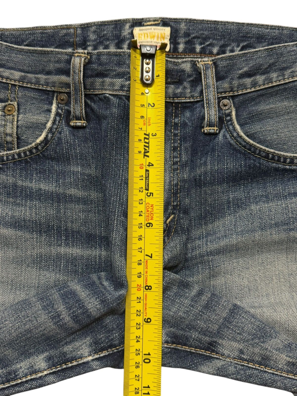 Edwin Vintage 90s Japan Edwin XV Blue Faded Wash Distress Straight Size US 31 - 13 Thumbnail