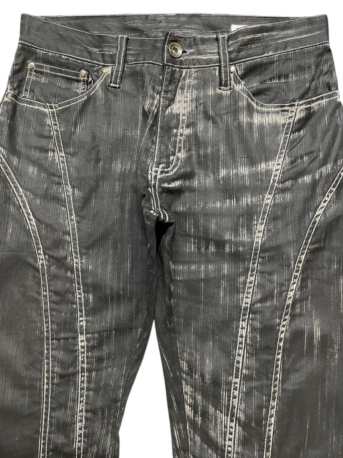 In The Attic Vintage Japan In The Attic Faded Wash Spiral Flocked Flare Size US 29 - 3 Thumbnail