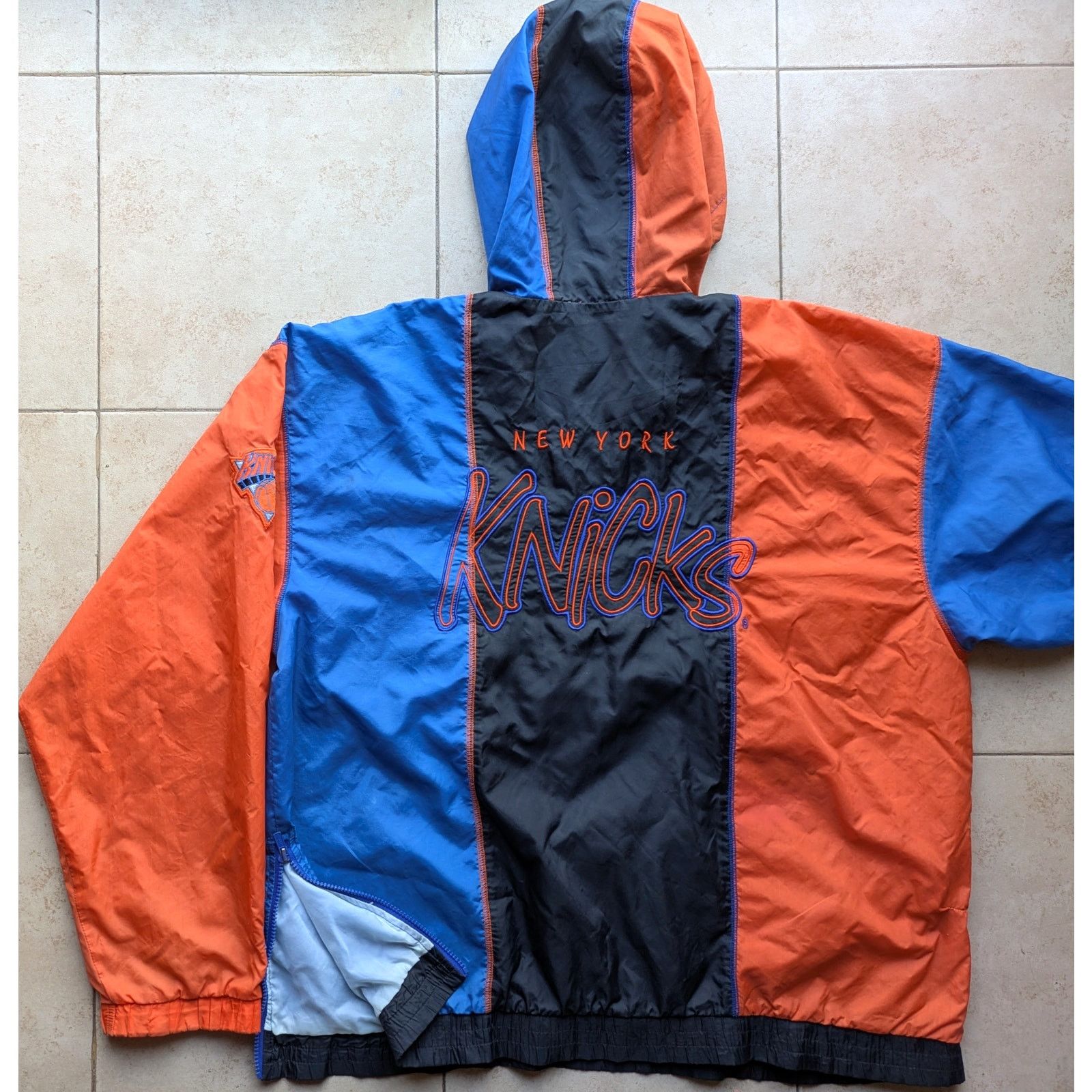 NBA NY Knicks 90s hoodie GRAFFITI 1/2 windbreaker XL multi vtg Size US XL / EU 56 / 4 - 2 Thumbnail