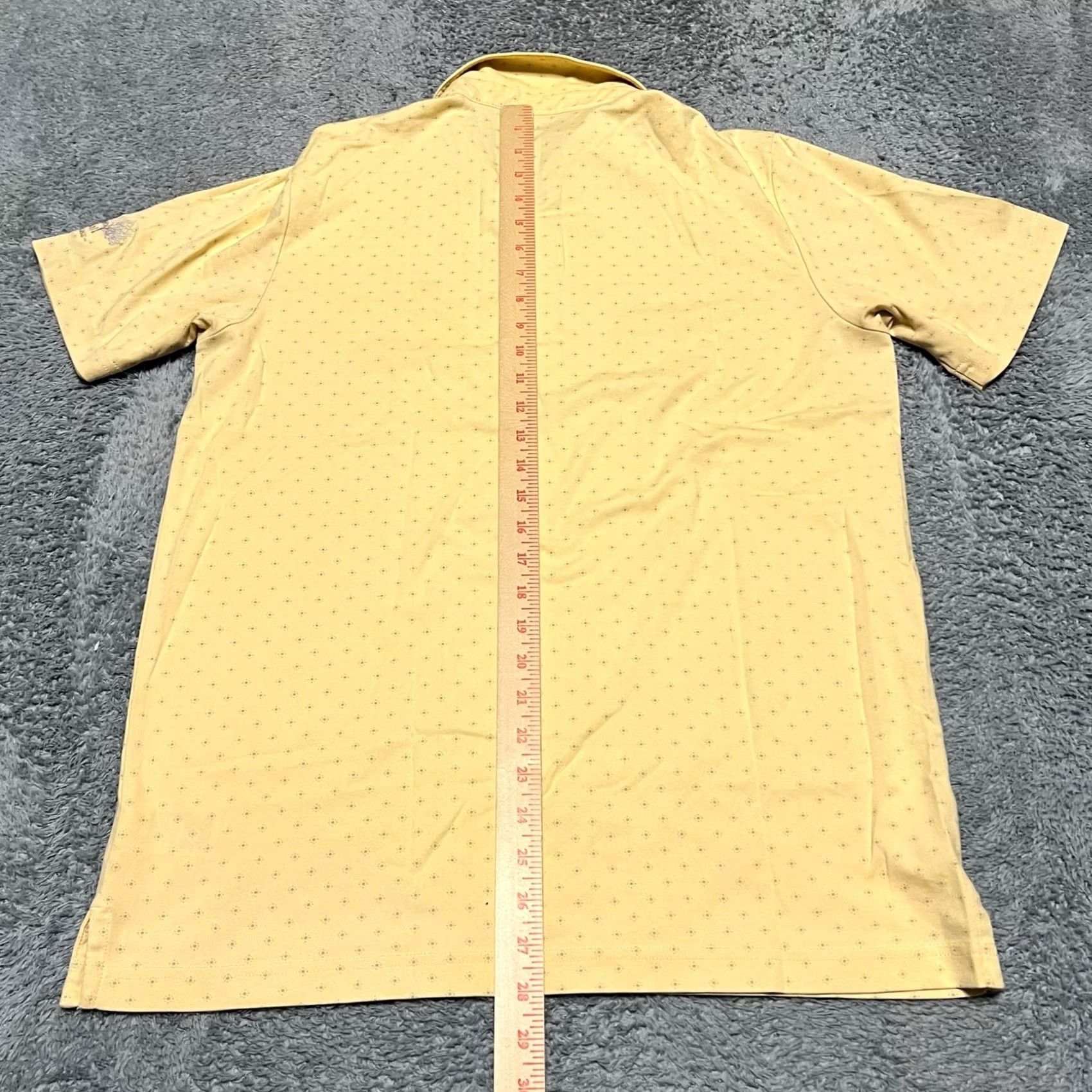 TravisMathew Travis Mathew Polo Shirt Mens Large Yellow Golf Performance All Over Print L Mens Size US L / EU 52-54 / 3 - 5 Thumbnail