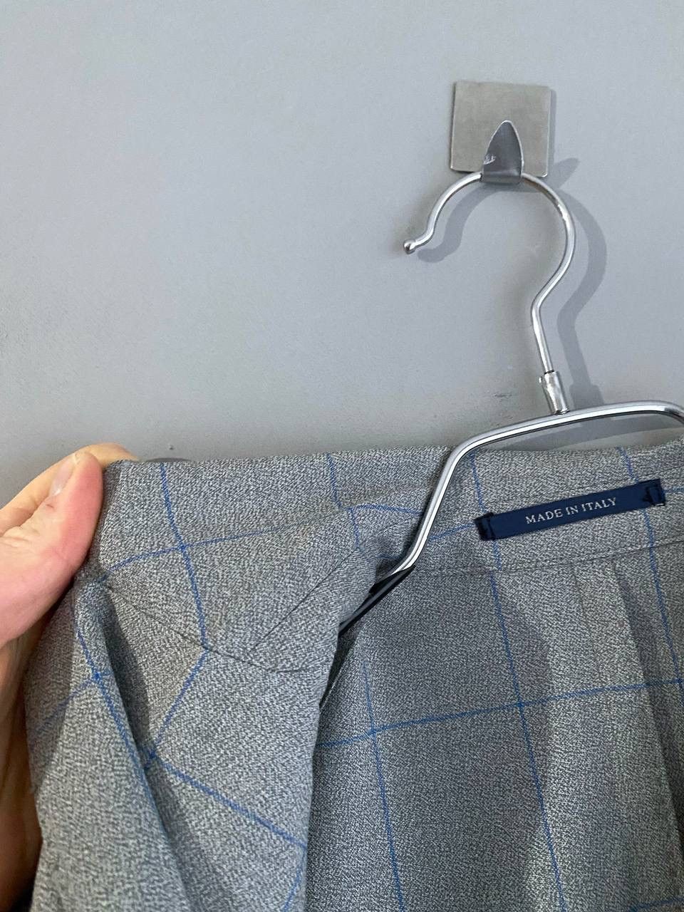 Boggi Boggi Milano 120's Wool Gray/Blue Сhecked Men's Blazer, 46R Size 46R - 9 Thumbnail