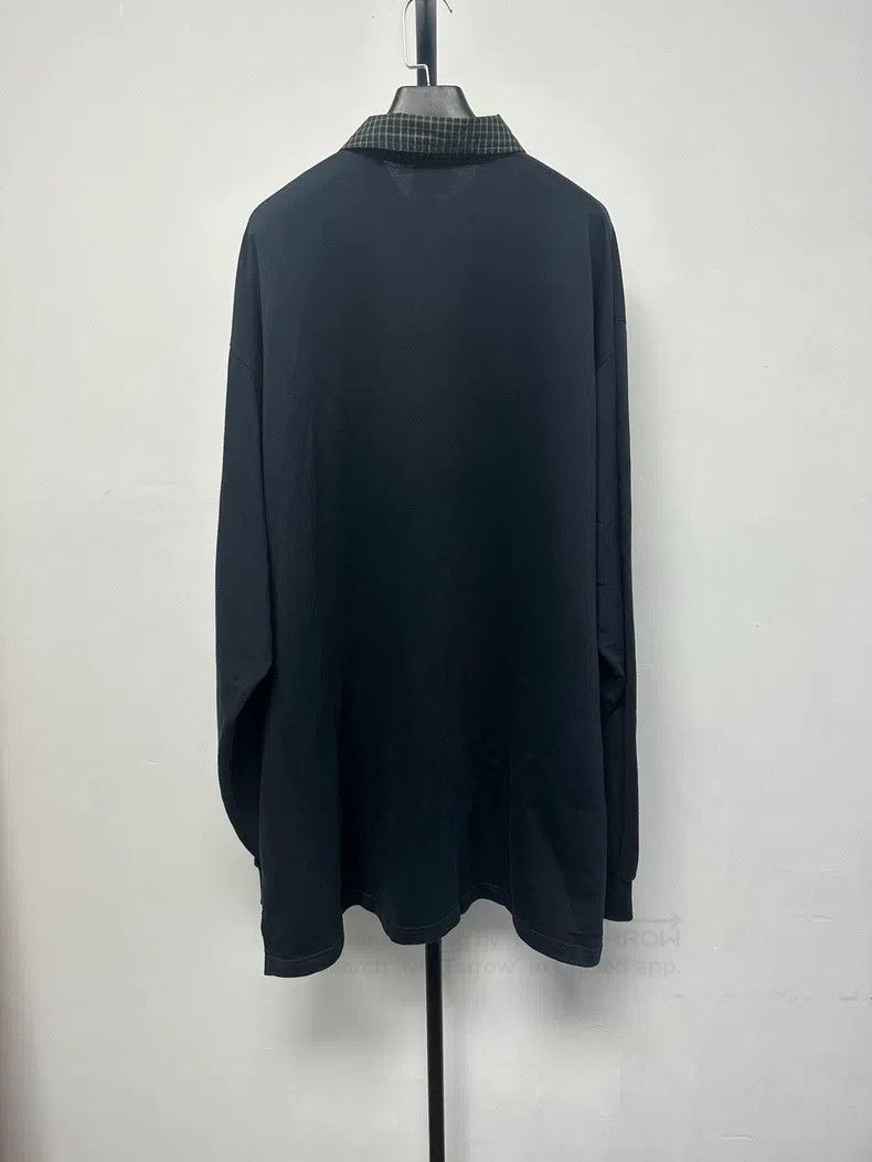 Balenciaga Balenciaga Solid color checkered collar long-sleeved Polo Size US M / EU 48-50 / 2 - 2 Thumbnail