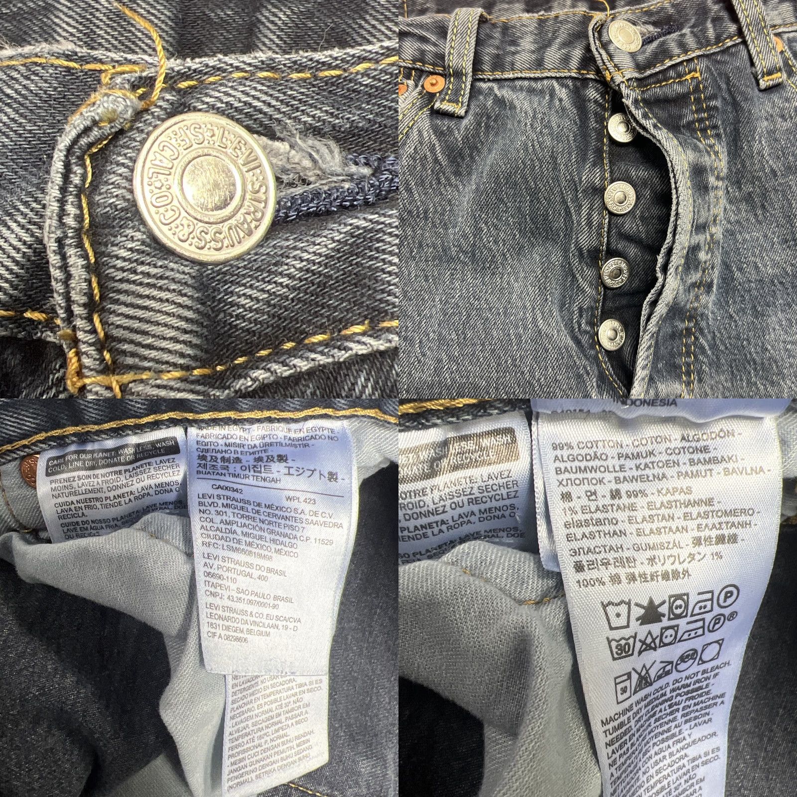 Levi's Levi’s 501 Original Fit Jeans Men’s 33x34 Dark Wash Button Fly Straight Leg Size US 33 - 8 Thumbnail